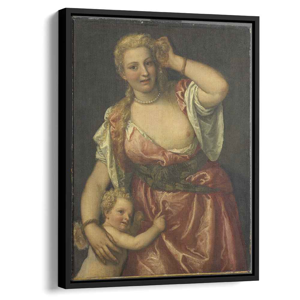 Venus and Amorby Hans Holbein the Younger Canvas Print