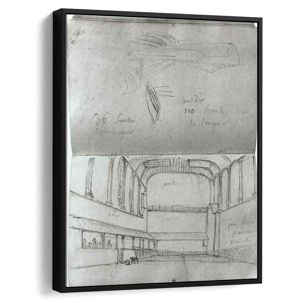 View of the interior of the tennis courtby Jacques-Louis David Canvas Print