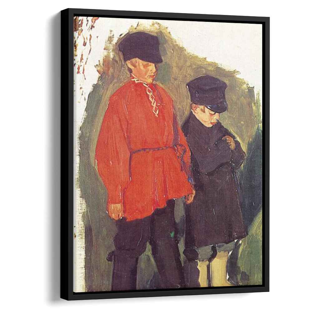 Village Boys 1905 by Boris Kustodiev by Boris Kustodiev - Oil Painting canvas print