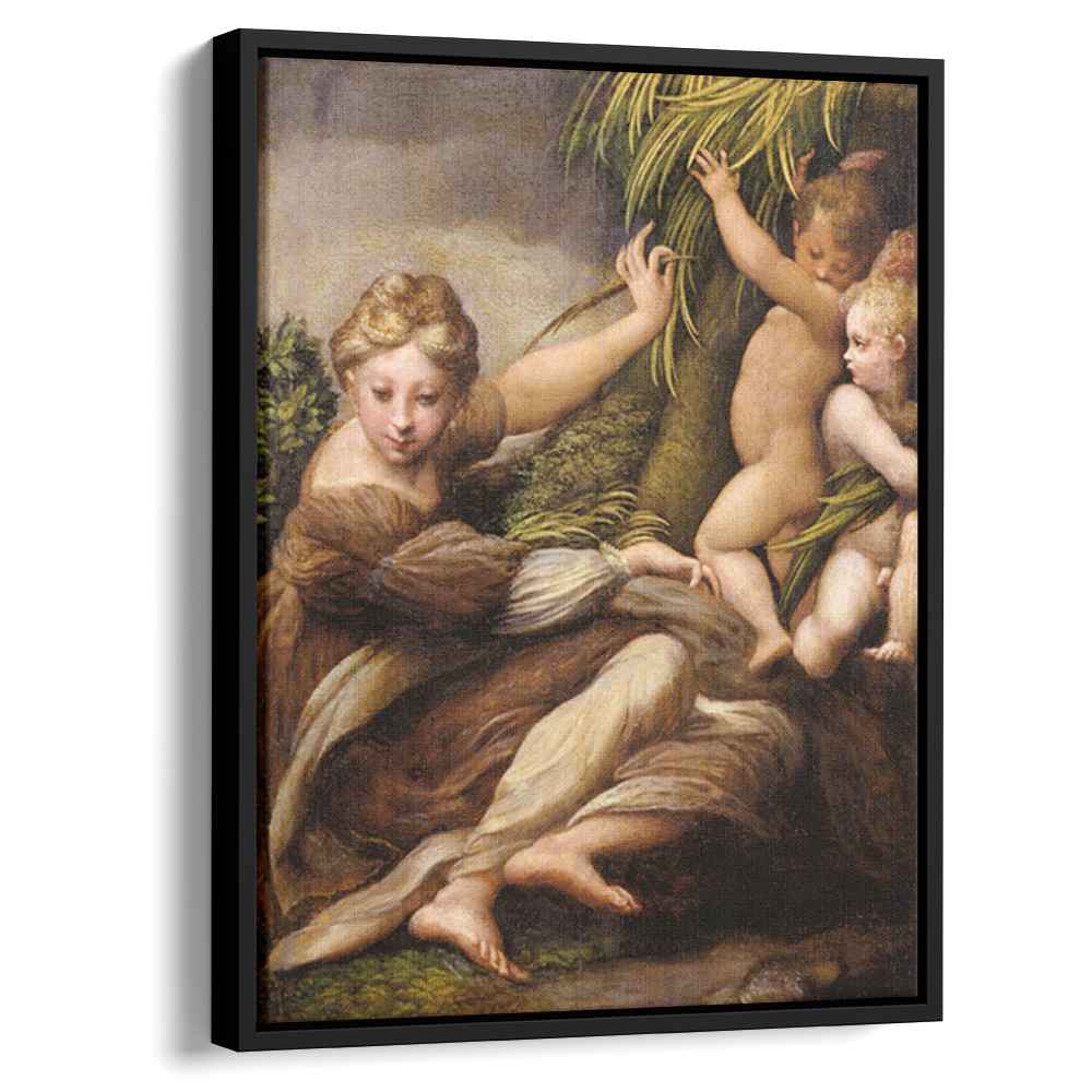 Virgin and Child with an Angel 1523 by Parmigianino by Parmigianino - Oil Painting canvas print