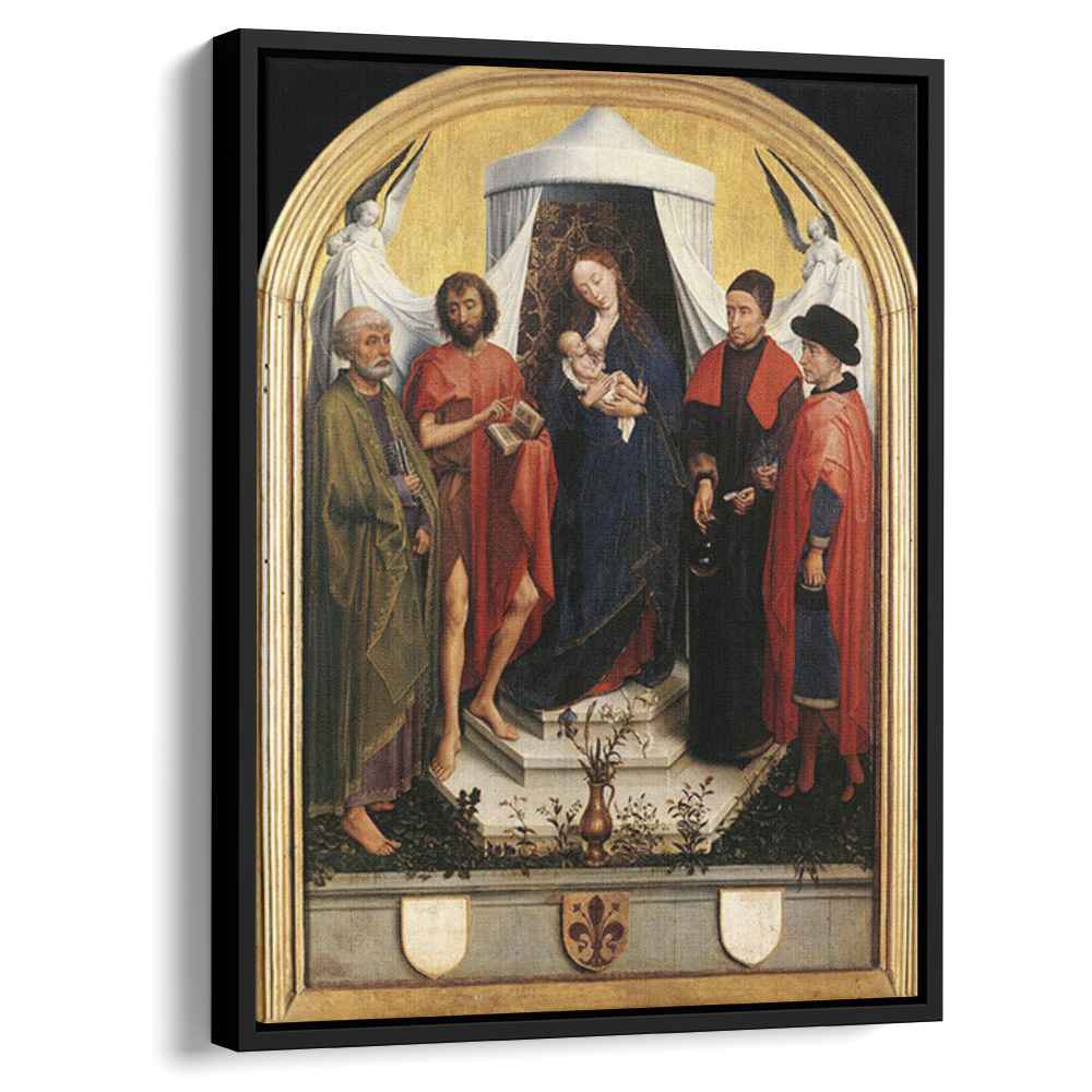 Virgin with the Child and Four Saintsby Rogier van der Weyden Canvas Print
