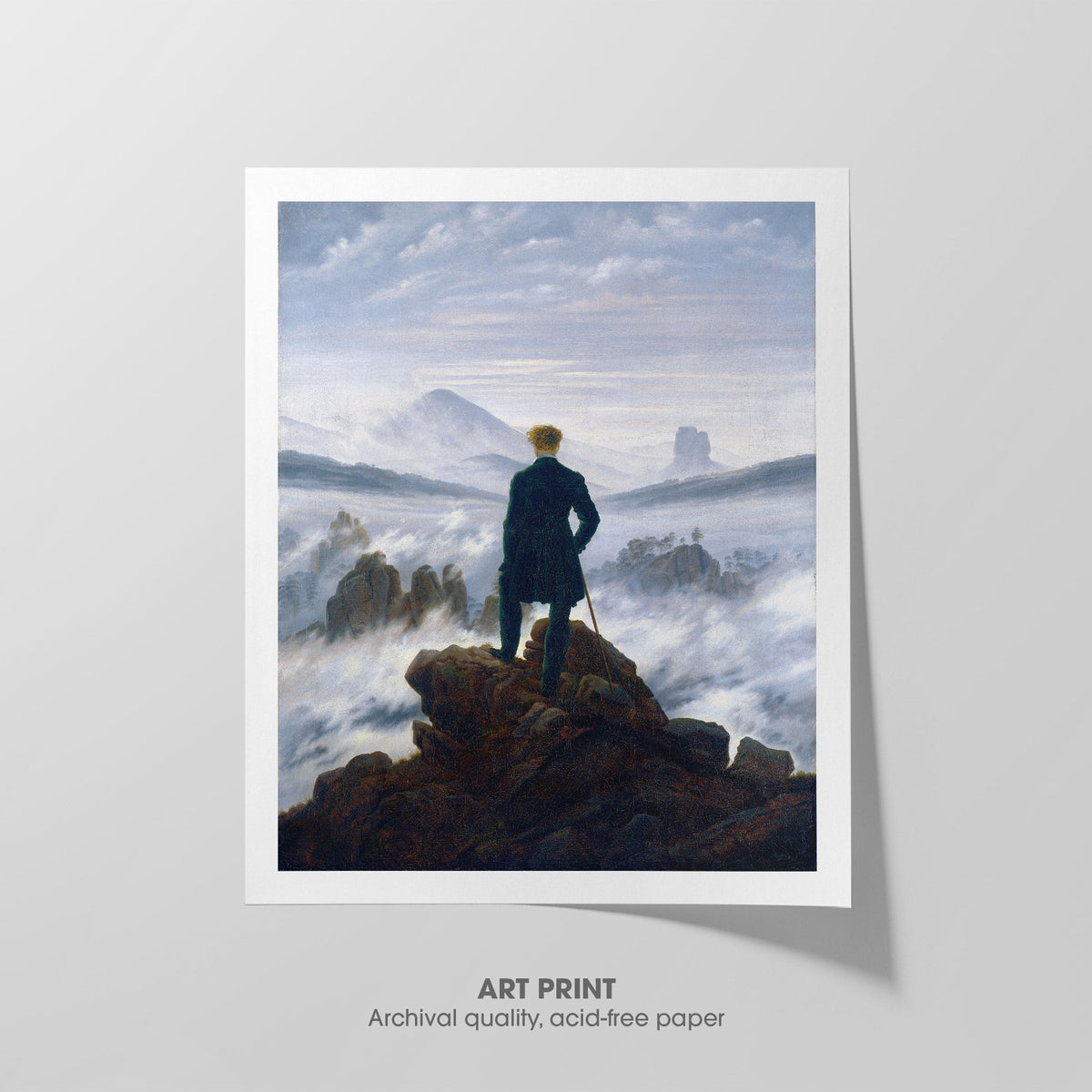 Wanderer above the Sea of Fog  Friedrich  Art Print by Without A Frame - Oil Painting canvas print