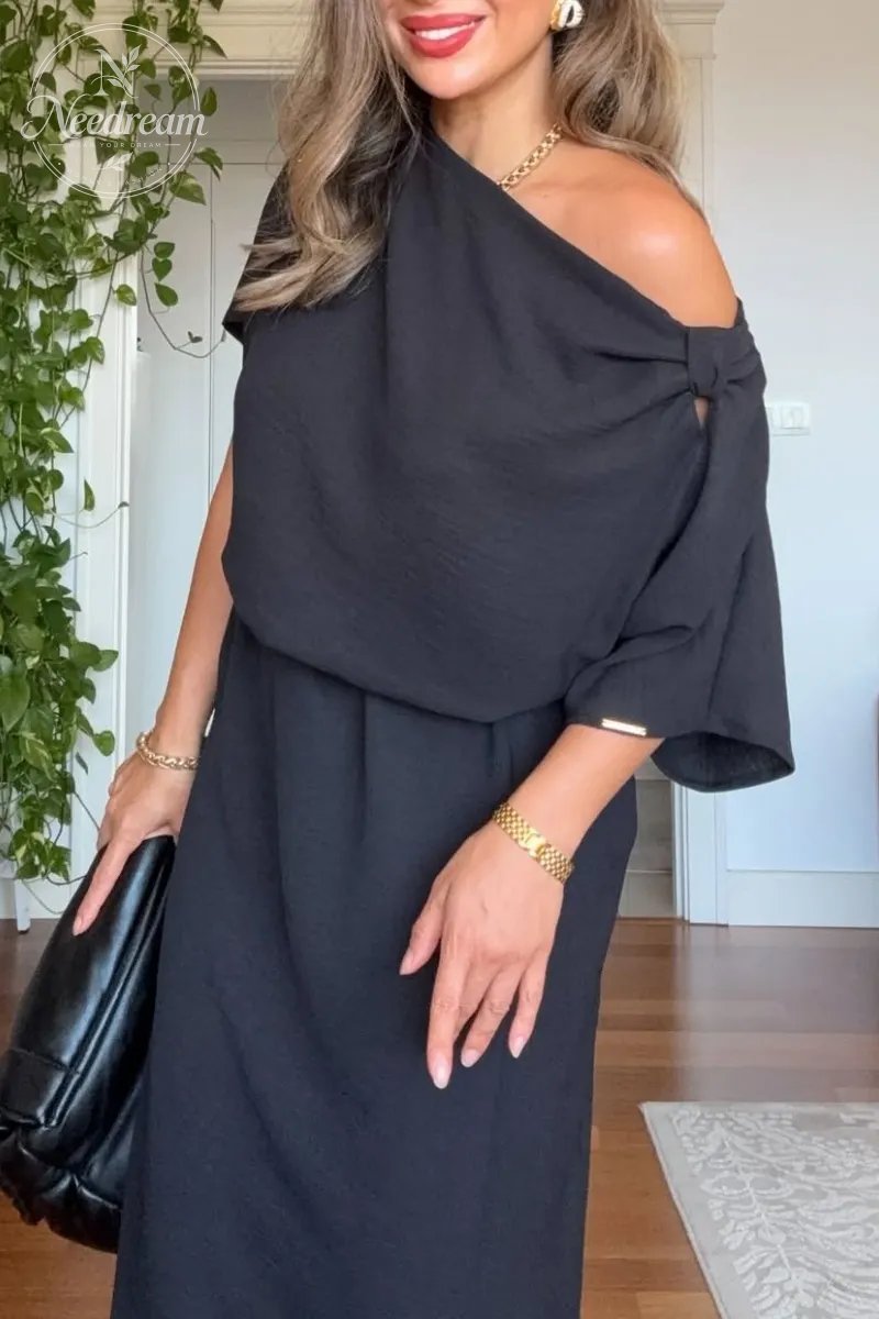 Asymmetrical One-Shoulder Long Dress