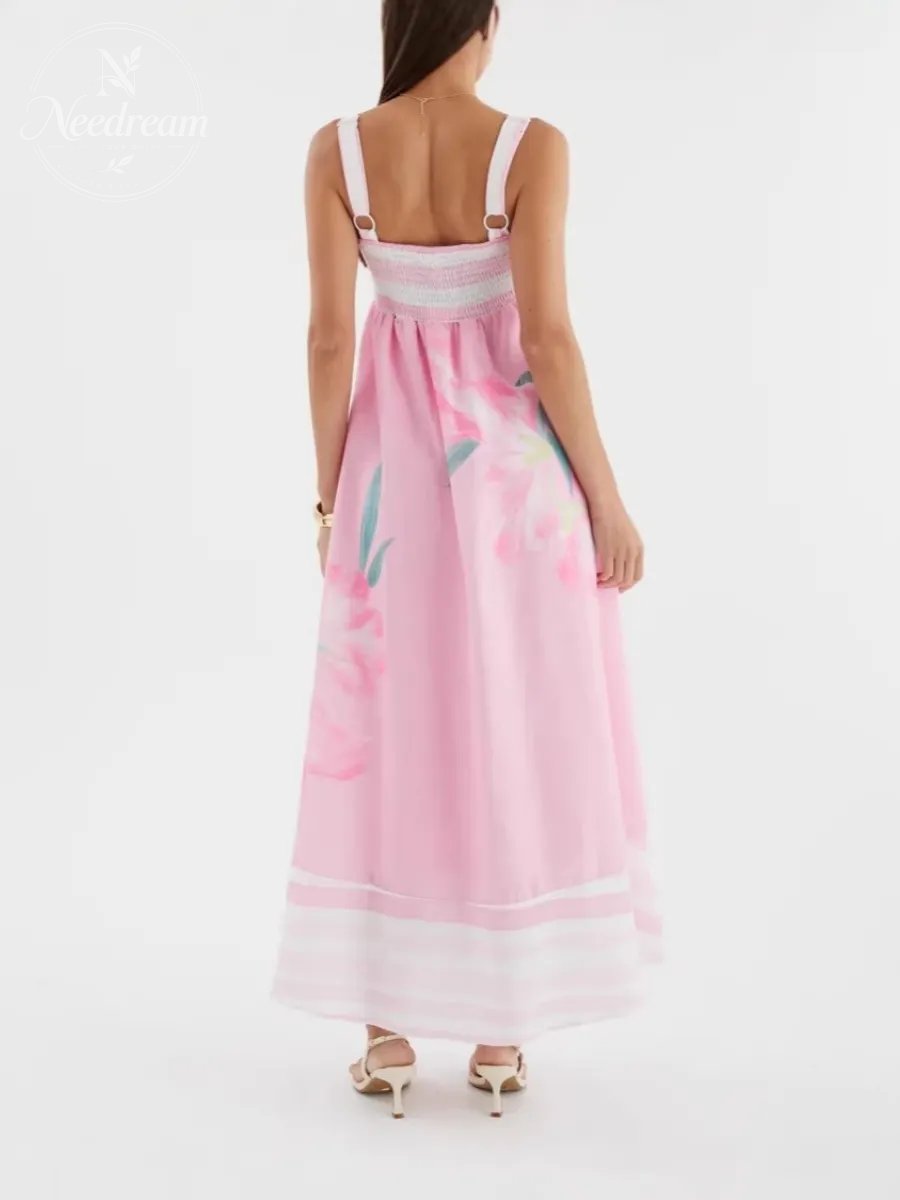 Floral Print Vacation Maxi Dress