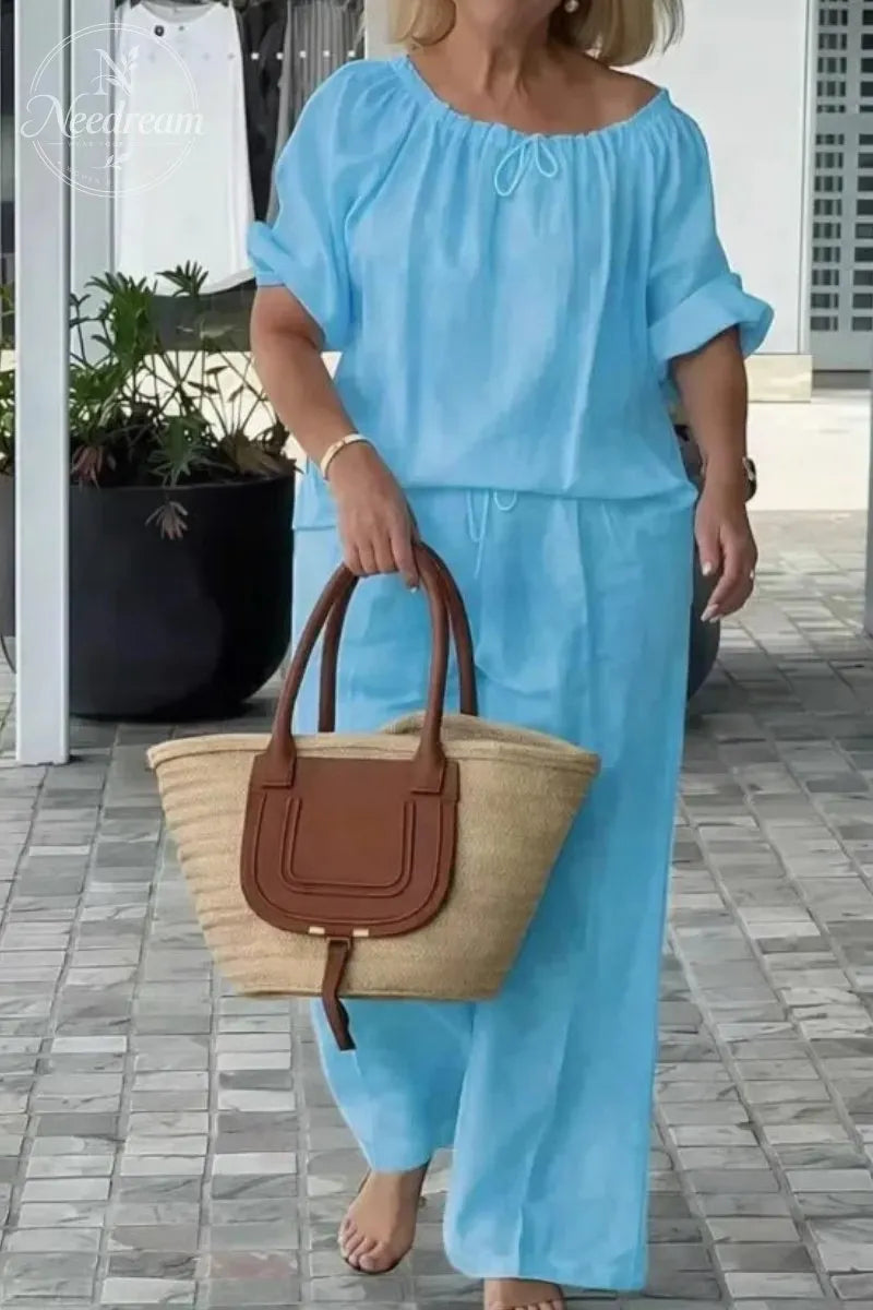 Cotton Linen Set with a Loose Fit