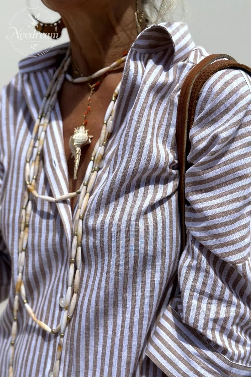 Keira Striped Cotton Shirt Dress