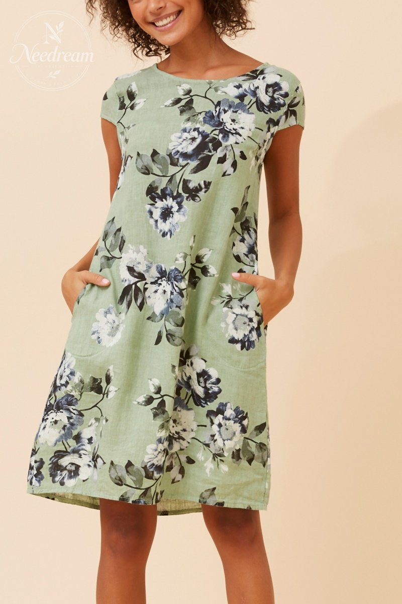 Sisley Floral Linen Dress