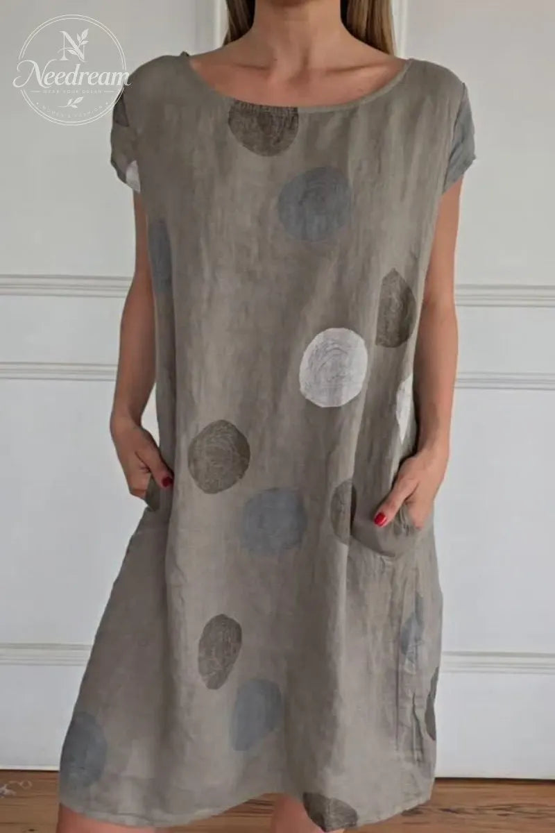 Linen Polka Dot Dress