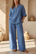 💥Women's Cotton Linen Wide-Leg Home Wear Set