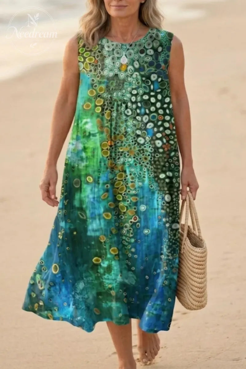 Pastel Floral Print Midi Dress