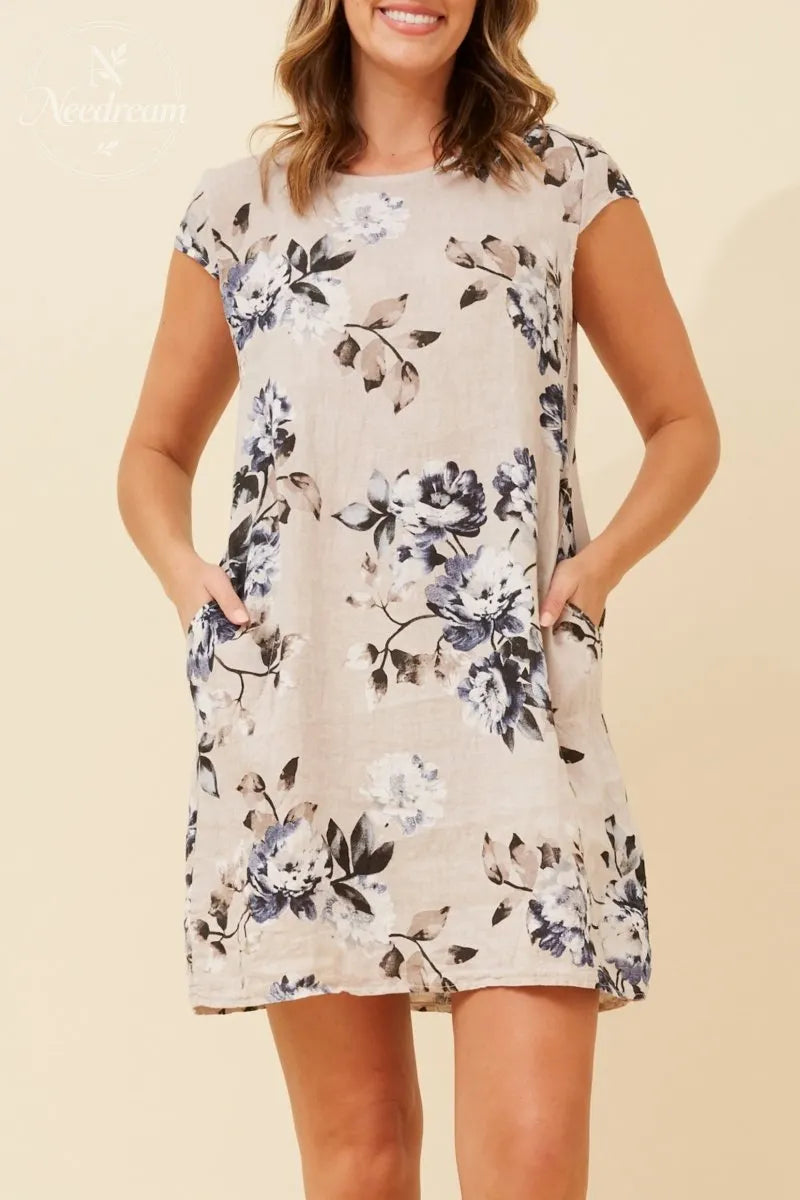 Sisley Floral Linen Dress
