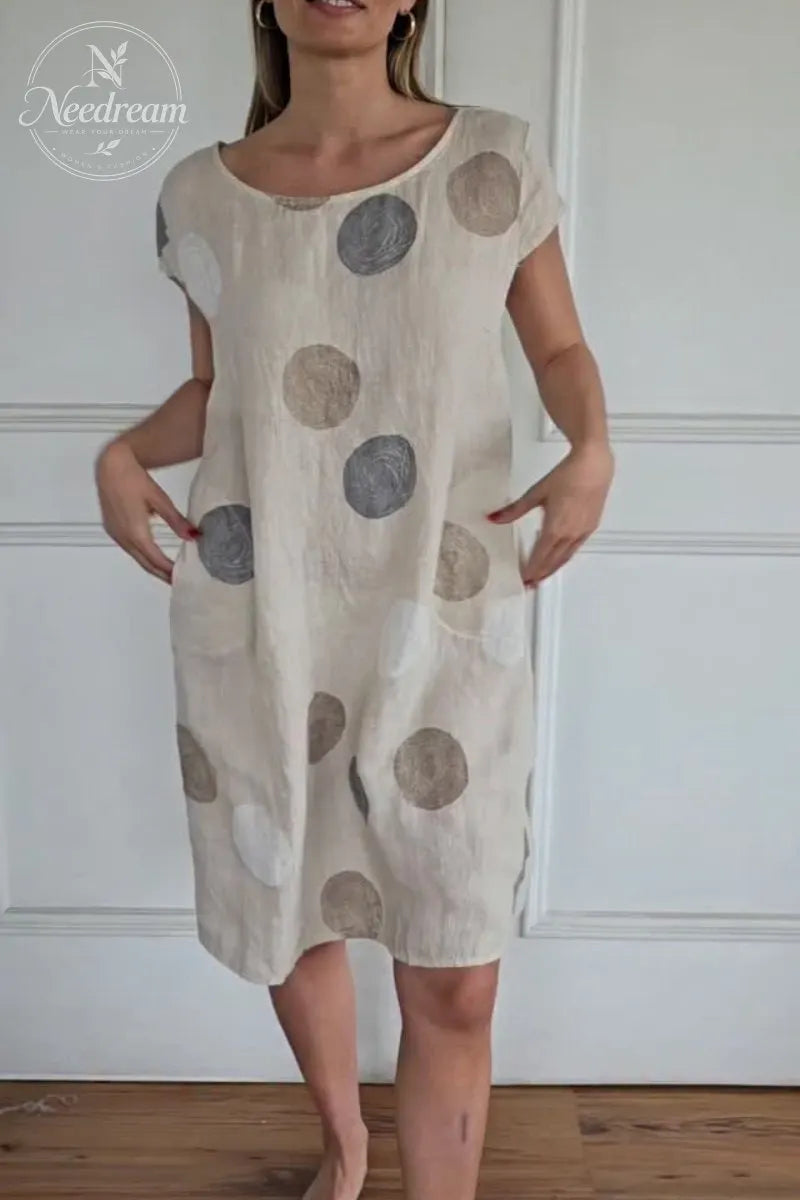 Linen Polka Dot Dress