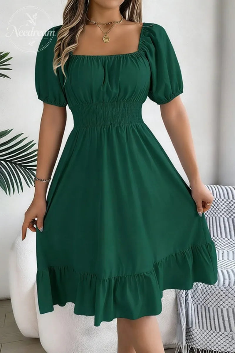 Summer Casual Ruffle Midi Dress