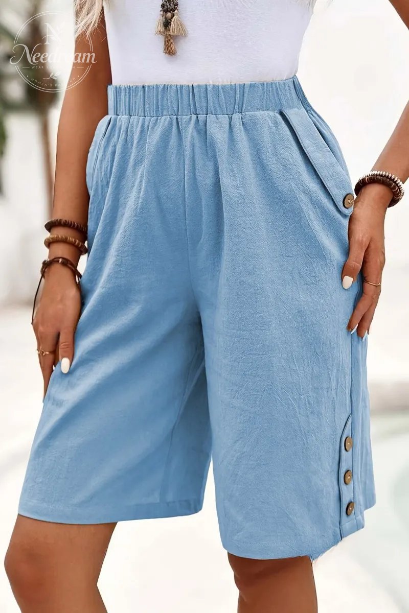 Elegant Solid Color Loose Pants