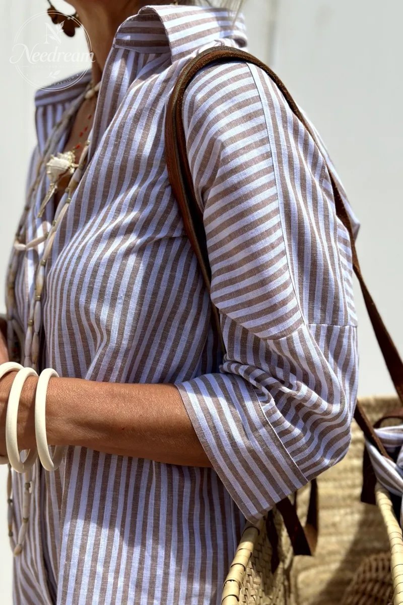 Keira Striped Cotton Shirt Dress