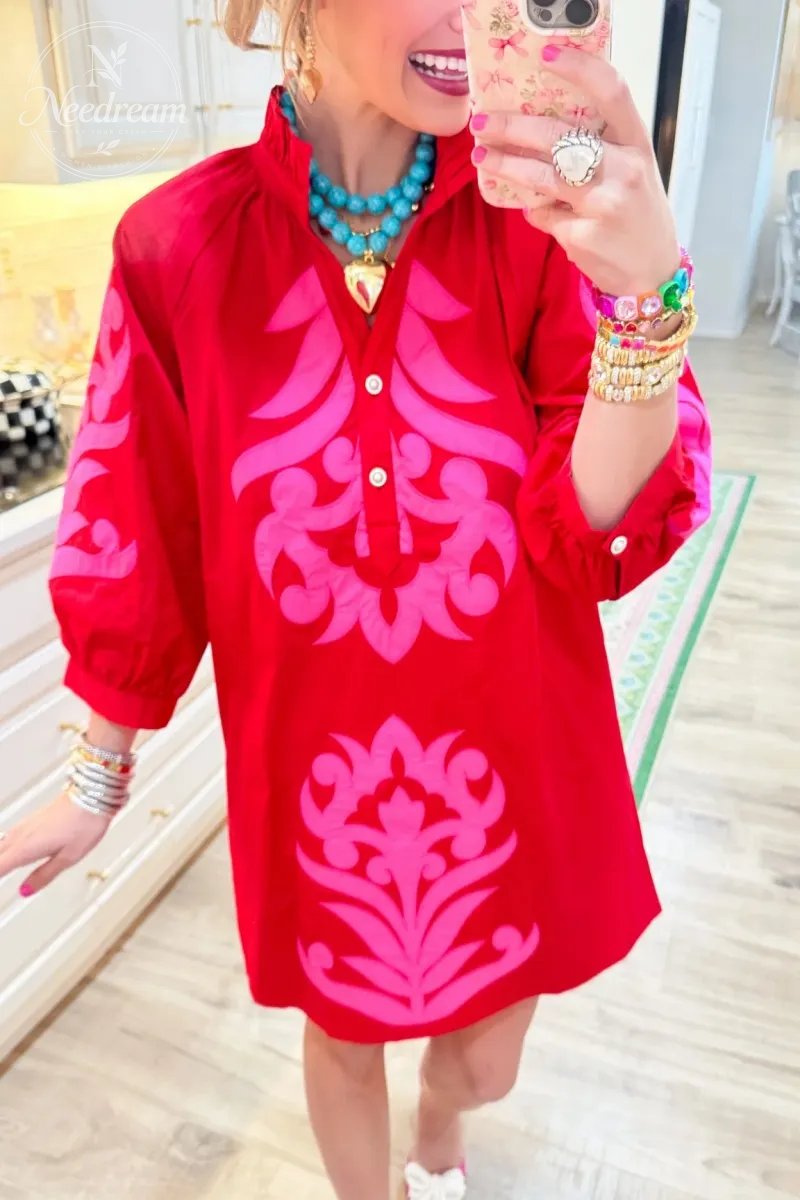 Contrast Printed Dress