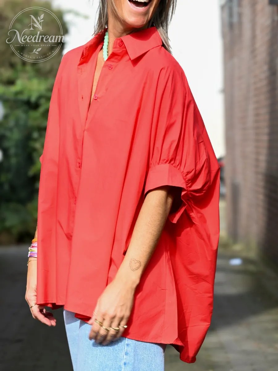 Elegant Balloon Sleeve Relaxed Fit Blouse