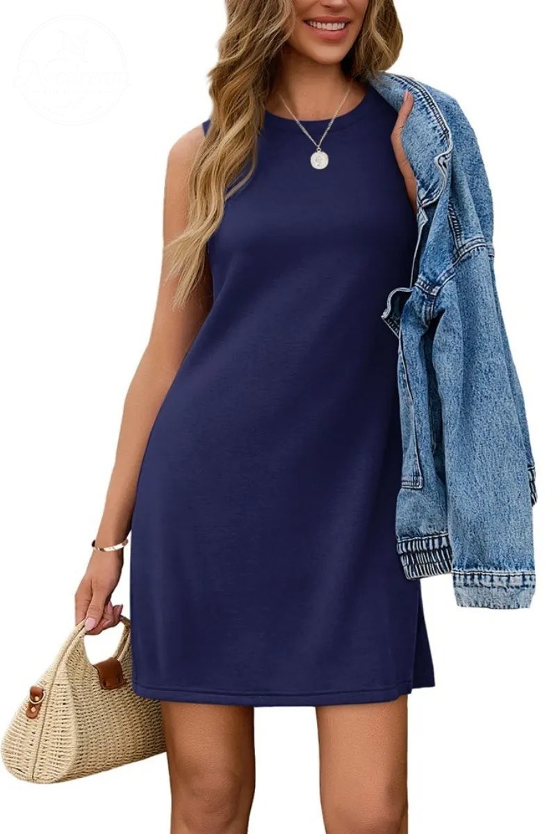 Casual Summer Sundresses Sleeveless Tank Dress Fashion Outfits
