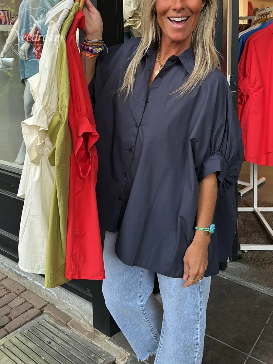 Elegant Balloon Sleeve Relaxed Fit Blouse