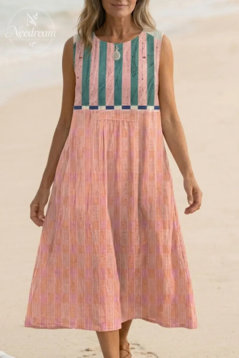 Pastel Floral Print Midi Dress