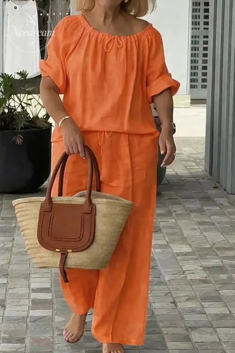 Cotton Linen Set with a Loose Fit