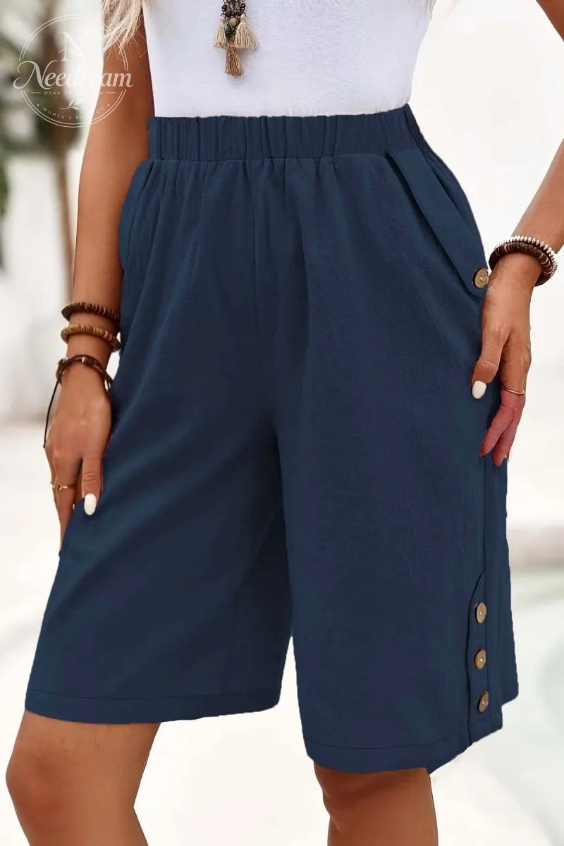 Elegant Solid Color Loose Pants