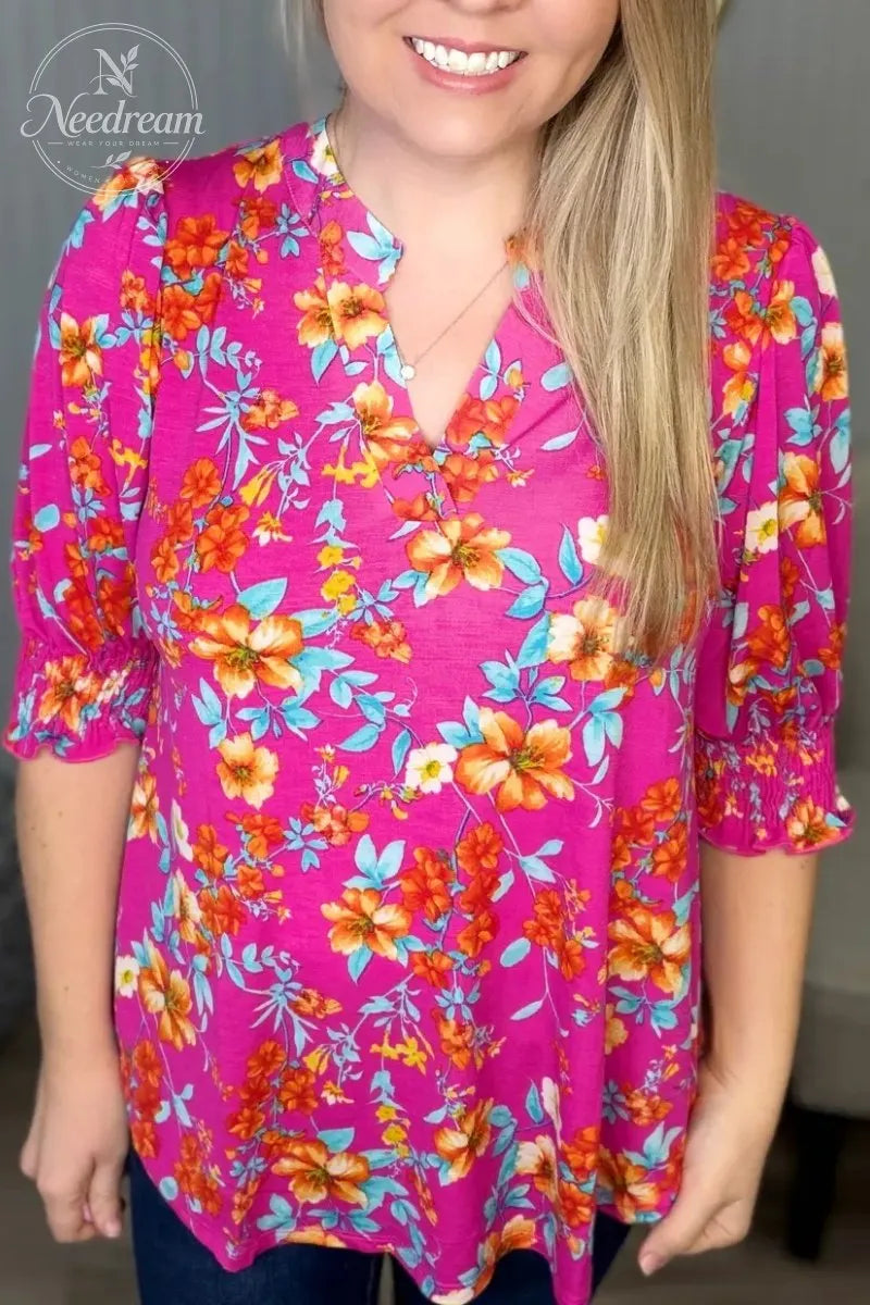 Lizzy Smock 3/4 Top