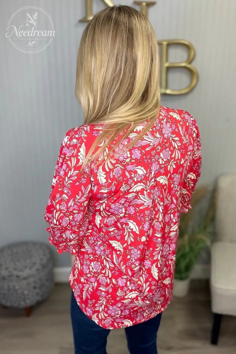Lizzy Smock 3/4 Top