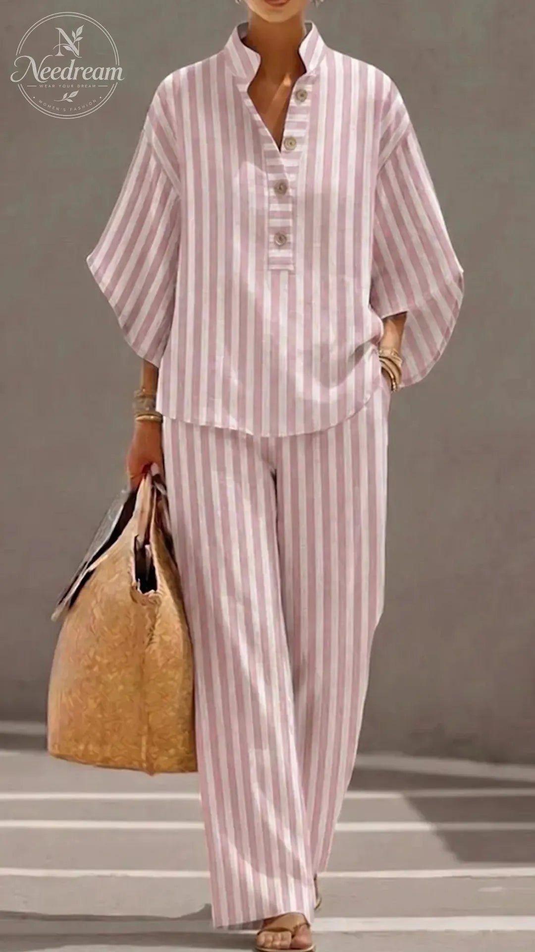 omen's Cotton-Linen Two-Piece Set