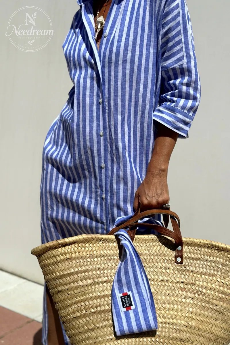 Keira Striped Cotton Shirt Dress