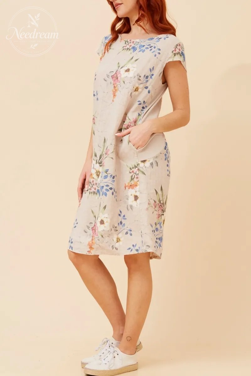 Sisley Floral Linen Dress
