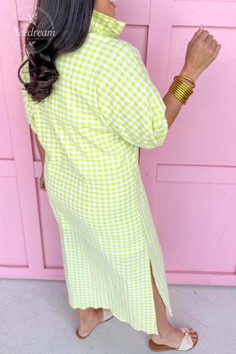 Blakely Dress - Limeade Gingham