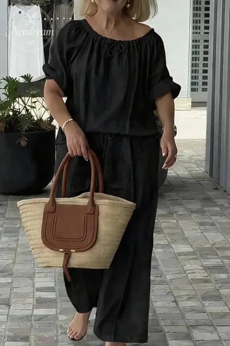 Cotton Linen Set with a Loose Fit