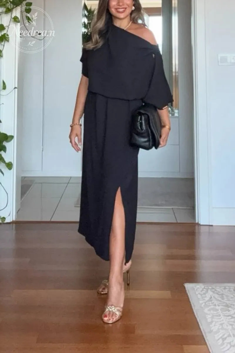 Asymmetrical One-Shoulder Long Dress