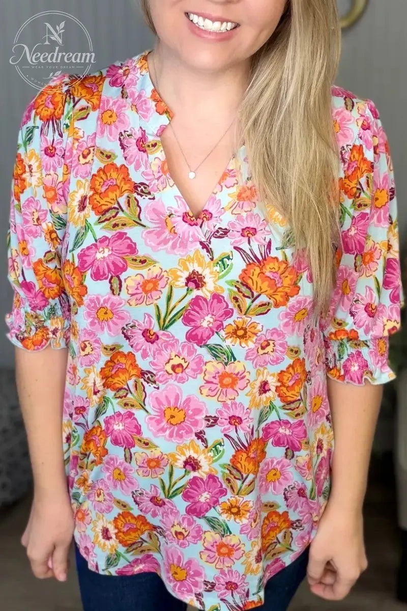 Lizzy Smock 3/4 Top
