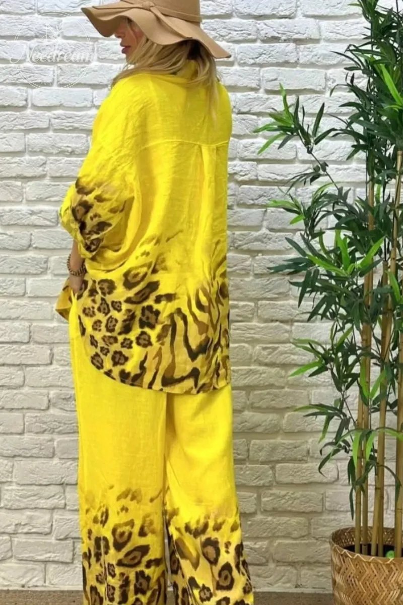Leopard Print Gradient Print Set