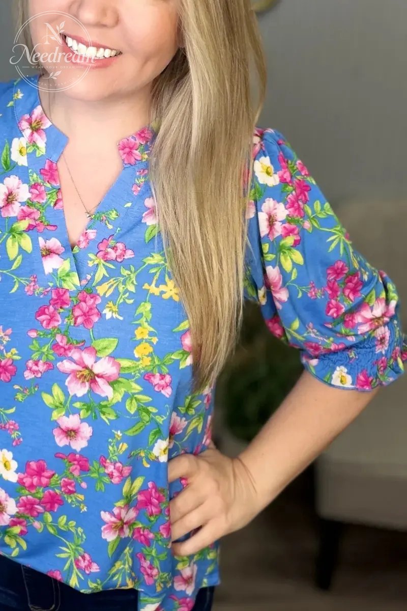Lizzy Smock 3/4 Top