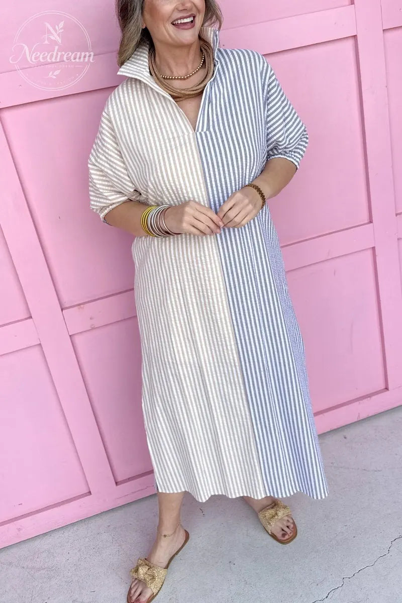 Blakely Dress - Almond/Brown