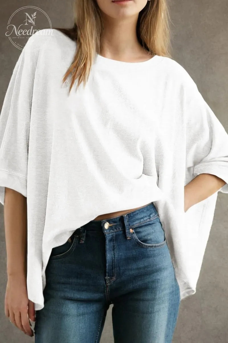 Womens Solid T Shirts for Women Loose Oversized Tops Basic Tee
