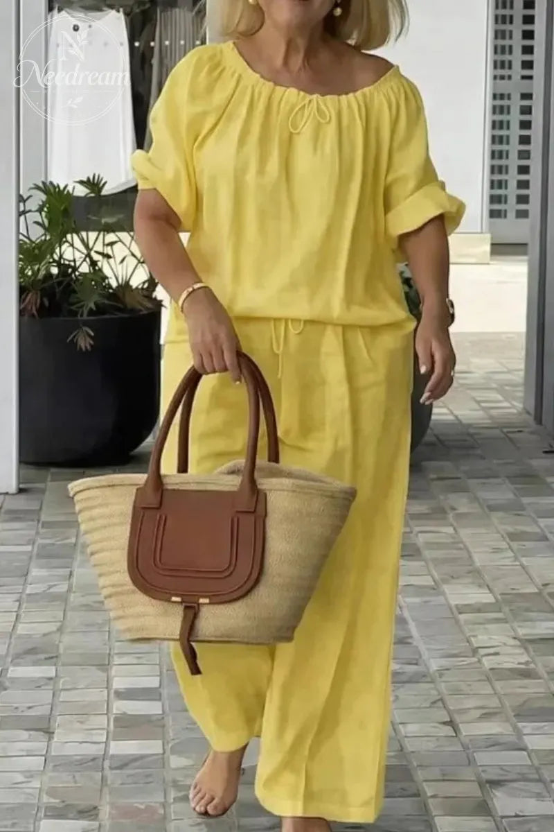 Cotton Linen Set with a Loose Fit