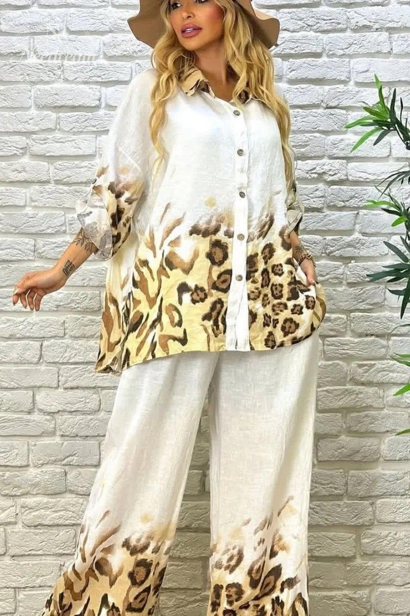 Leopard Print Gradient Print Set