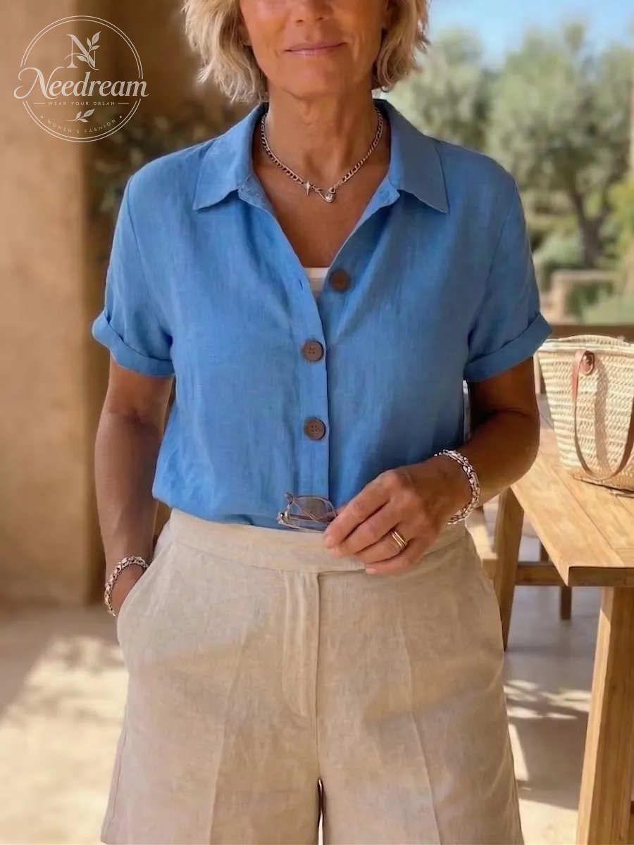 New Arrivals🔥 Women’s Linen Cozy Basic Button-Up Shirt