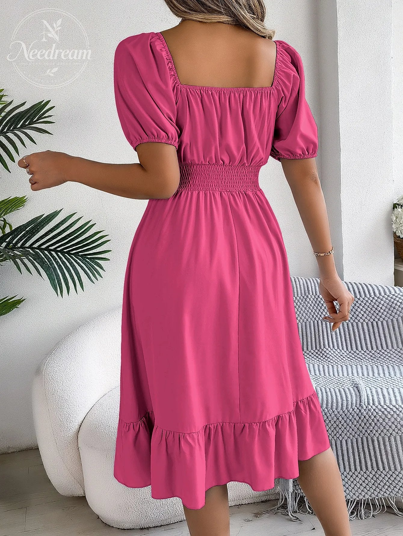 Summer Casual Ruffle Midi Dress