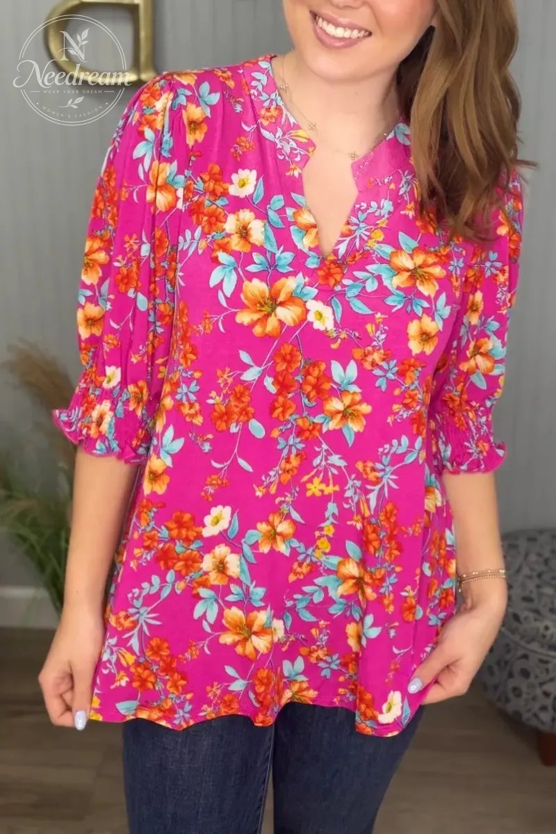 Lizzy Smock 3/4 Top