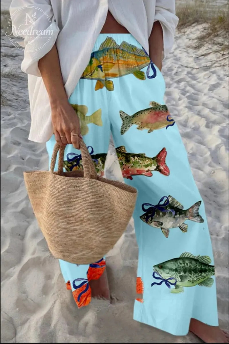 Conch Starfish Printed Casual Trousers