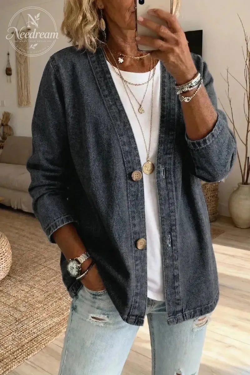 Women's Casual Denim Cardigan