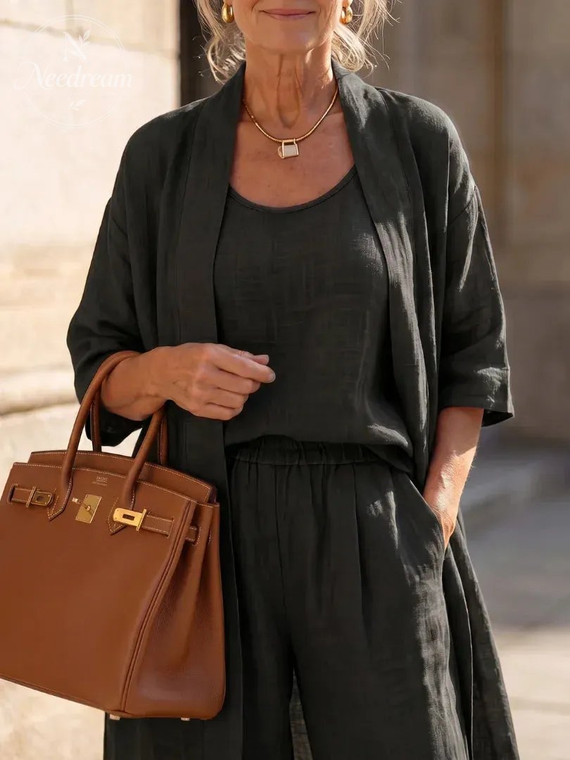 Lightweight Linen Three-Piece Set