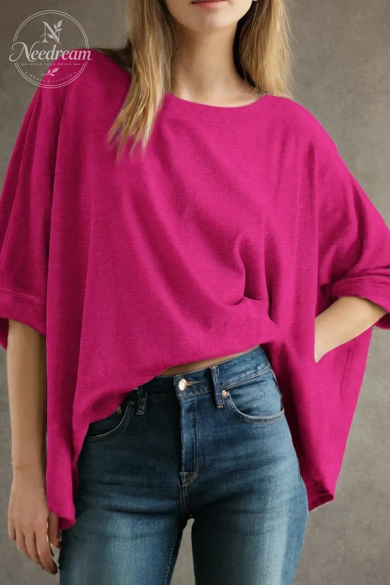 Womens Solid T Shirts for Women Loose Oversized Tops Basic Tee