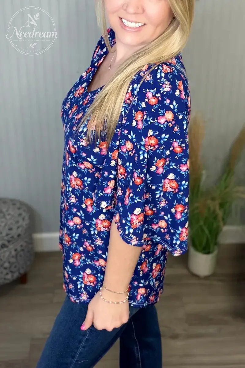 Slim-Fit Flowy Sleeve Top