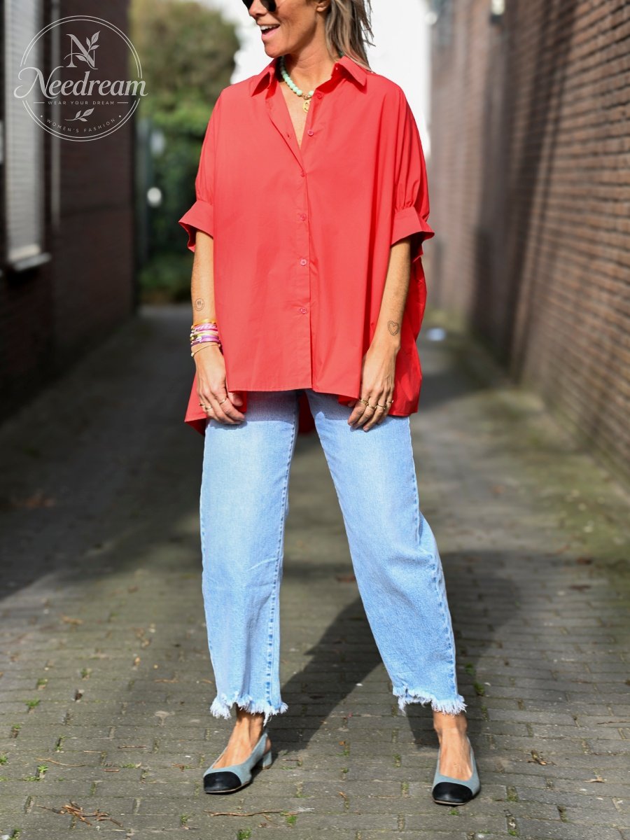 Elegant Balloon Sleeve Relaxed Fit Blouse